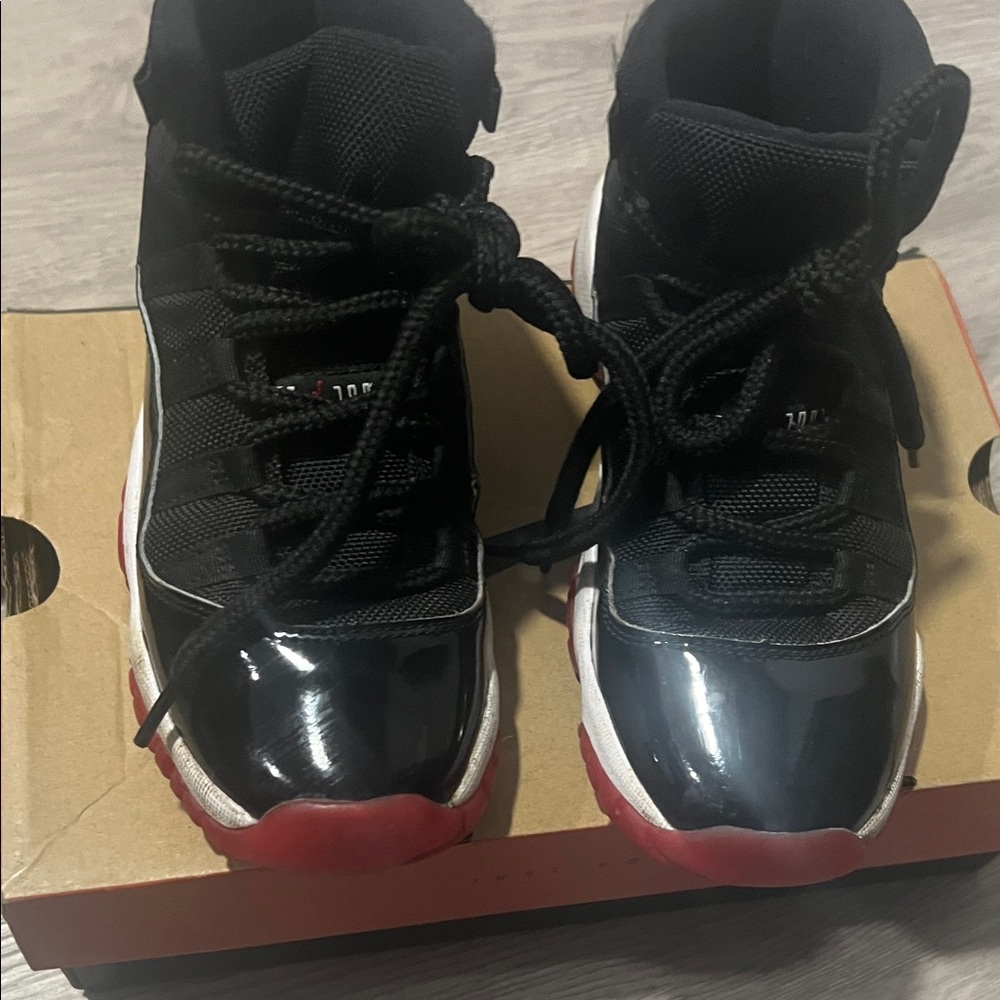 Jordan Kids Black and Red High-Top Sneakers